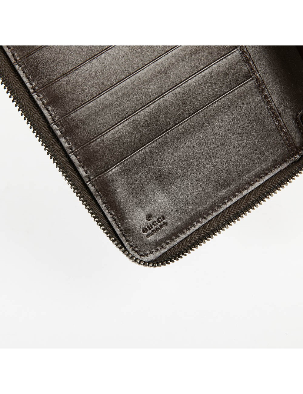 Compagnon GUCCI cuir embossé marron