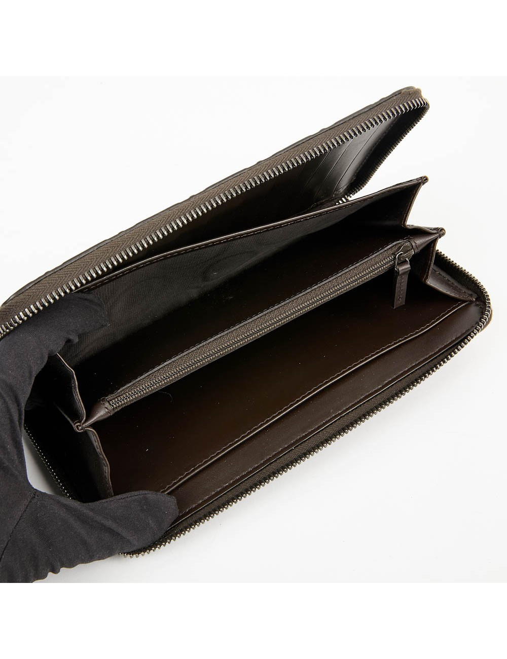 Compagnon GUCCI cuir embossé marron