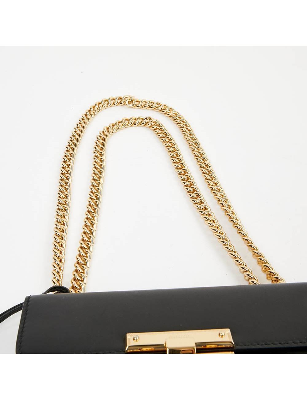 Sac à main GUCCI Padlock cuir lisse noir