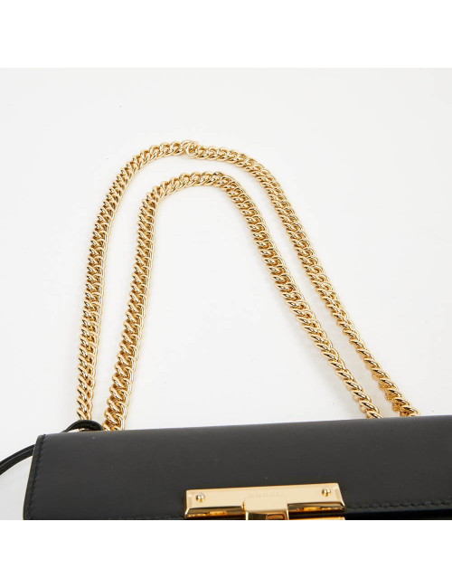 Sac à main GUCCI Padlock cuir lisse noir