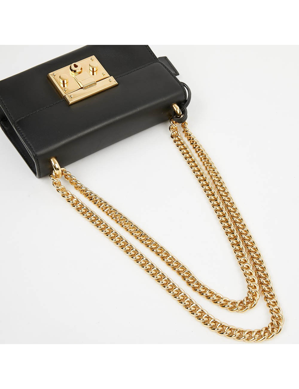 Sac à main GUCCI Padlock cuir lisse noir