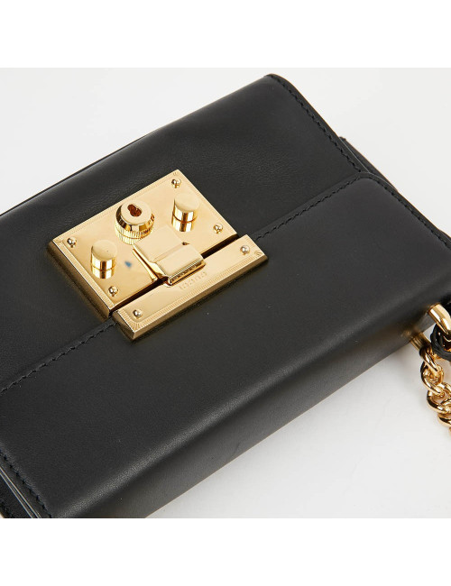 Sac à main GUCCI Padlock cuir lisse noir