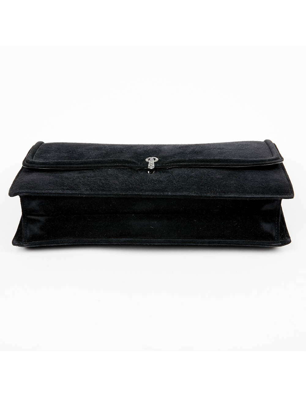 Pochette veau velours noir HERMES
