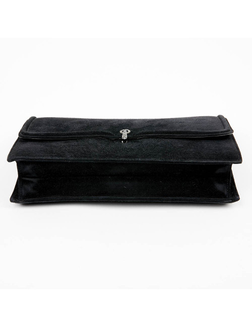Pochette veau velours noir HERMES