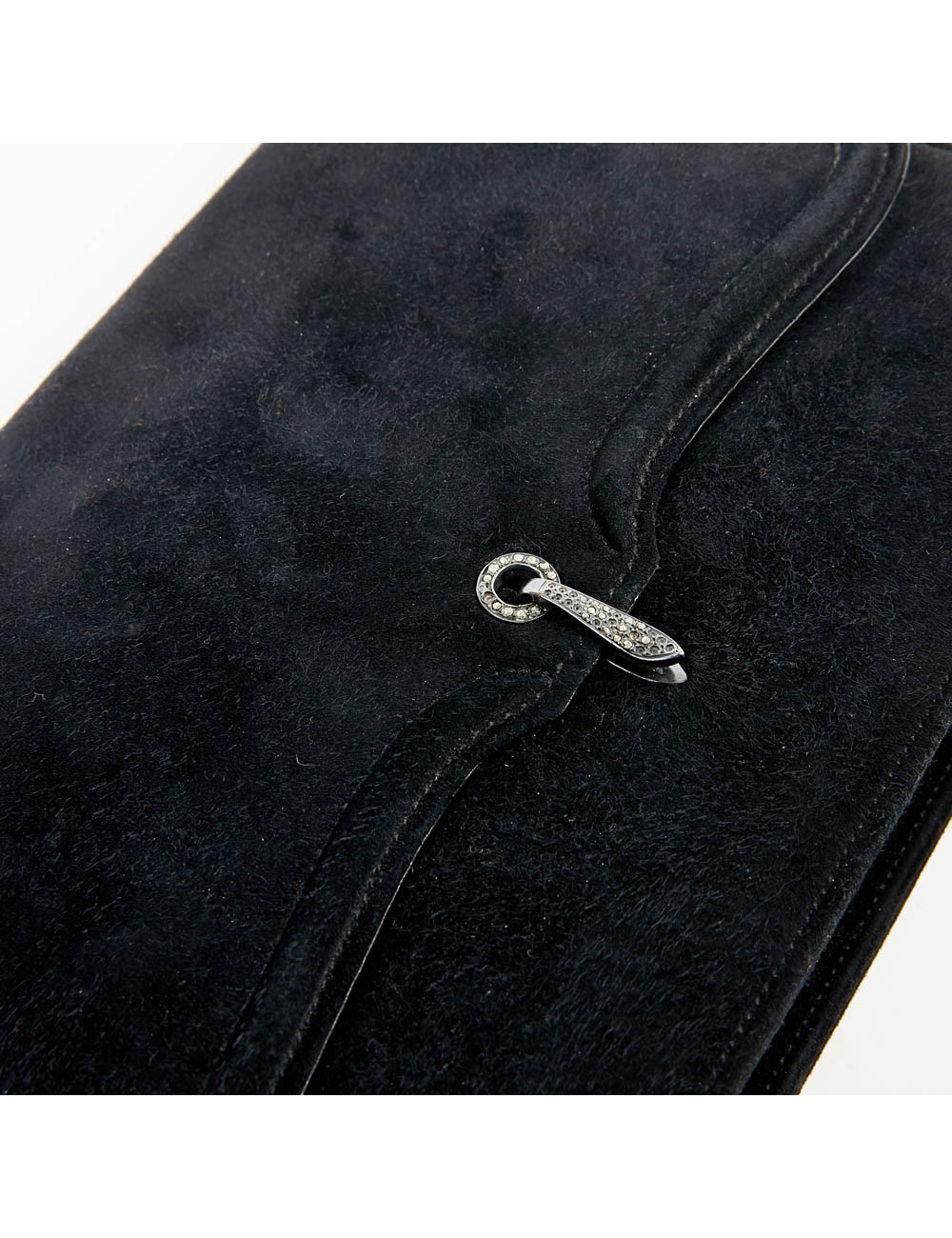 Pochette veau velours noir HERMES