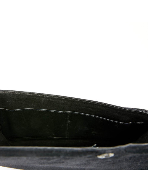 Pochette veau velours noir HERMES