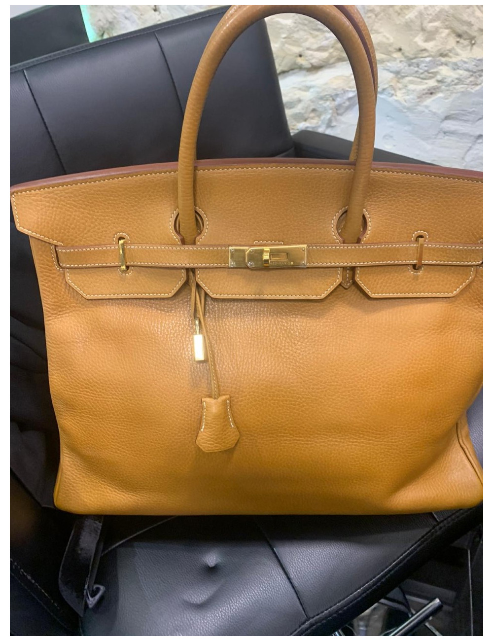 Birkin 40 gold HERMES  vache Ardennes
