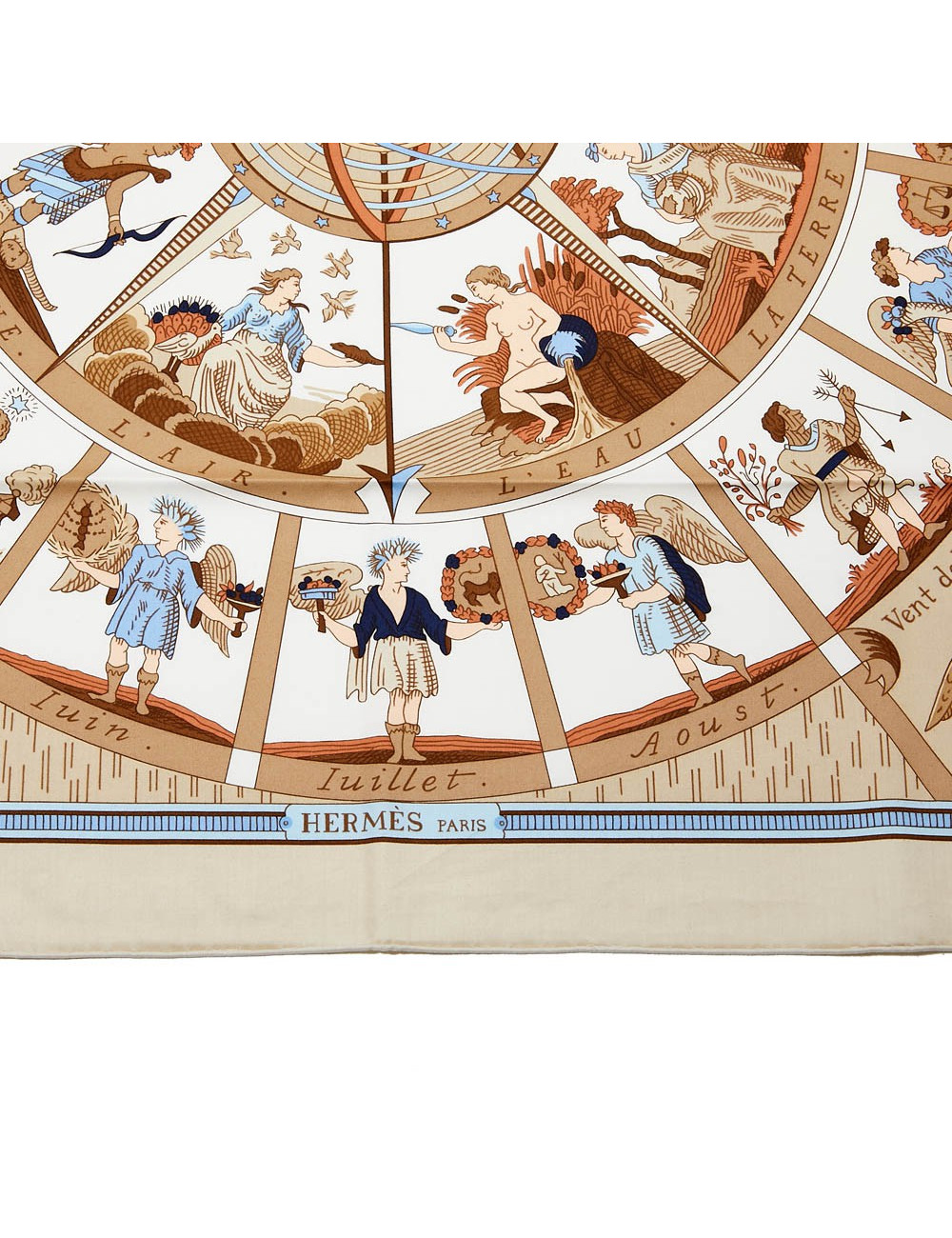 Carré HERMES coton l'Année dans les Etoiles 1999