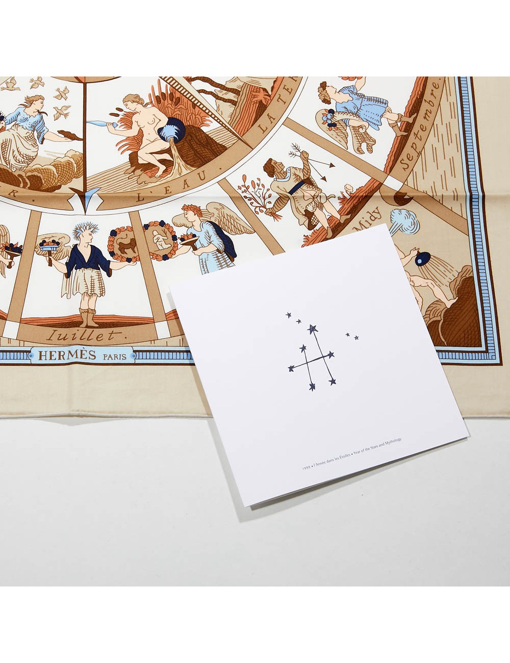 Carré HERMES coton l'Année dans les Etoiles 1999