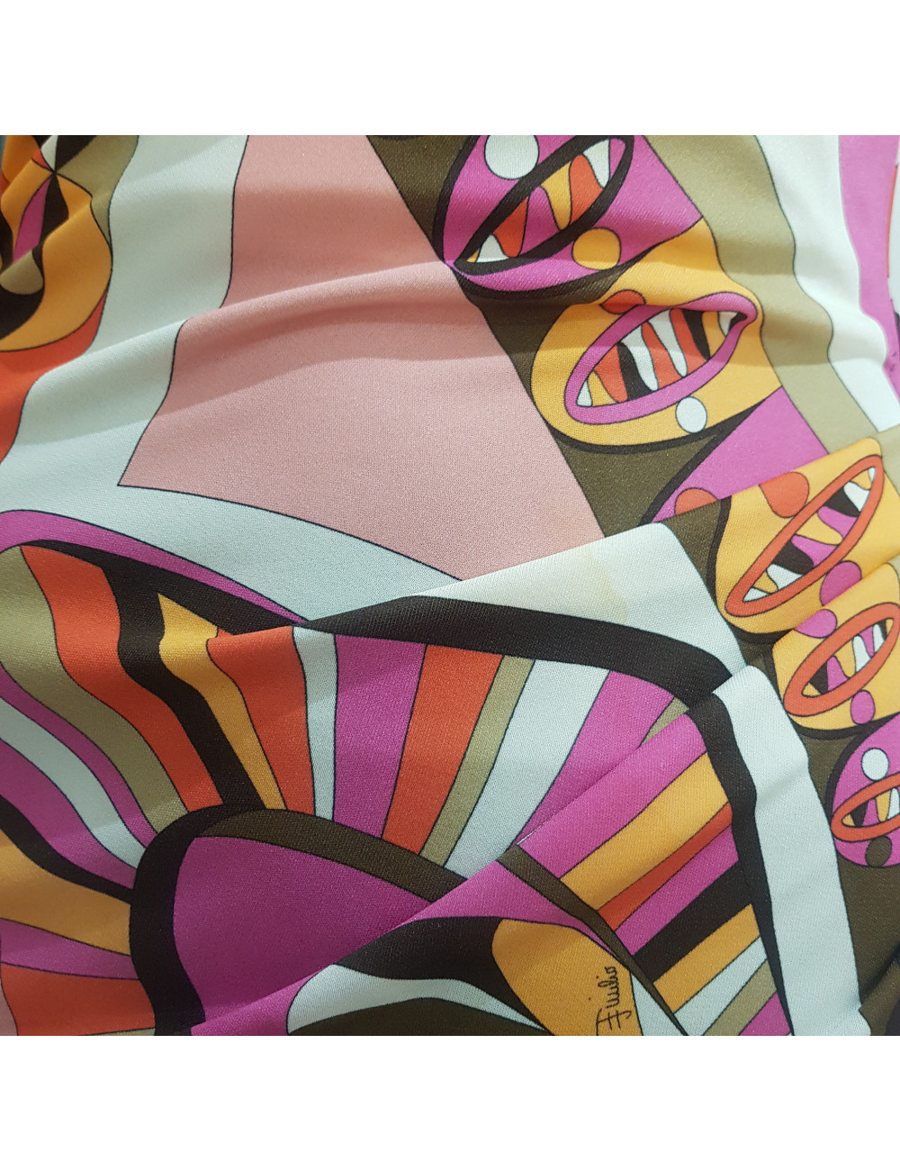 Robe EMILIO PUCCI T 38 FR motifs rose rouge orange