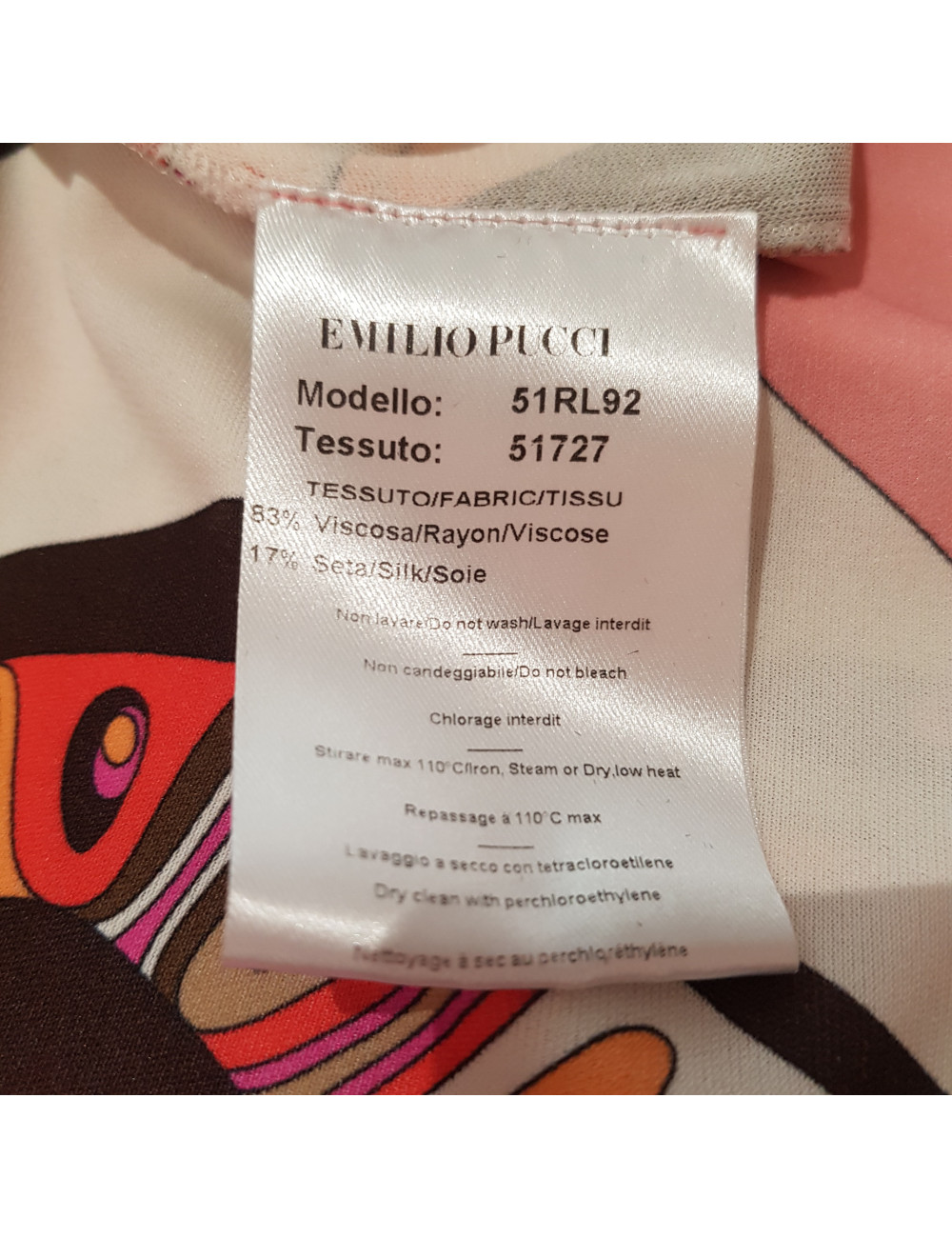 Robe EMILIO PUCCI T 38 FR motifs rose rouge orange