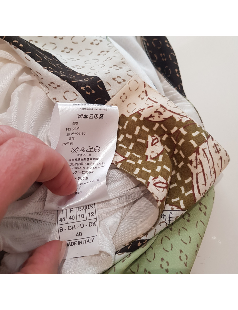 Robe EMILIO PUCCI T 40 FR en soie à motifs vert