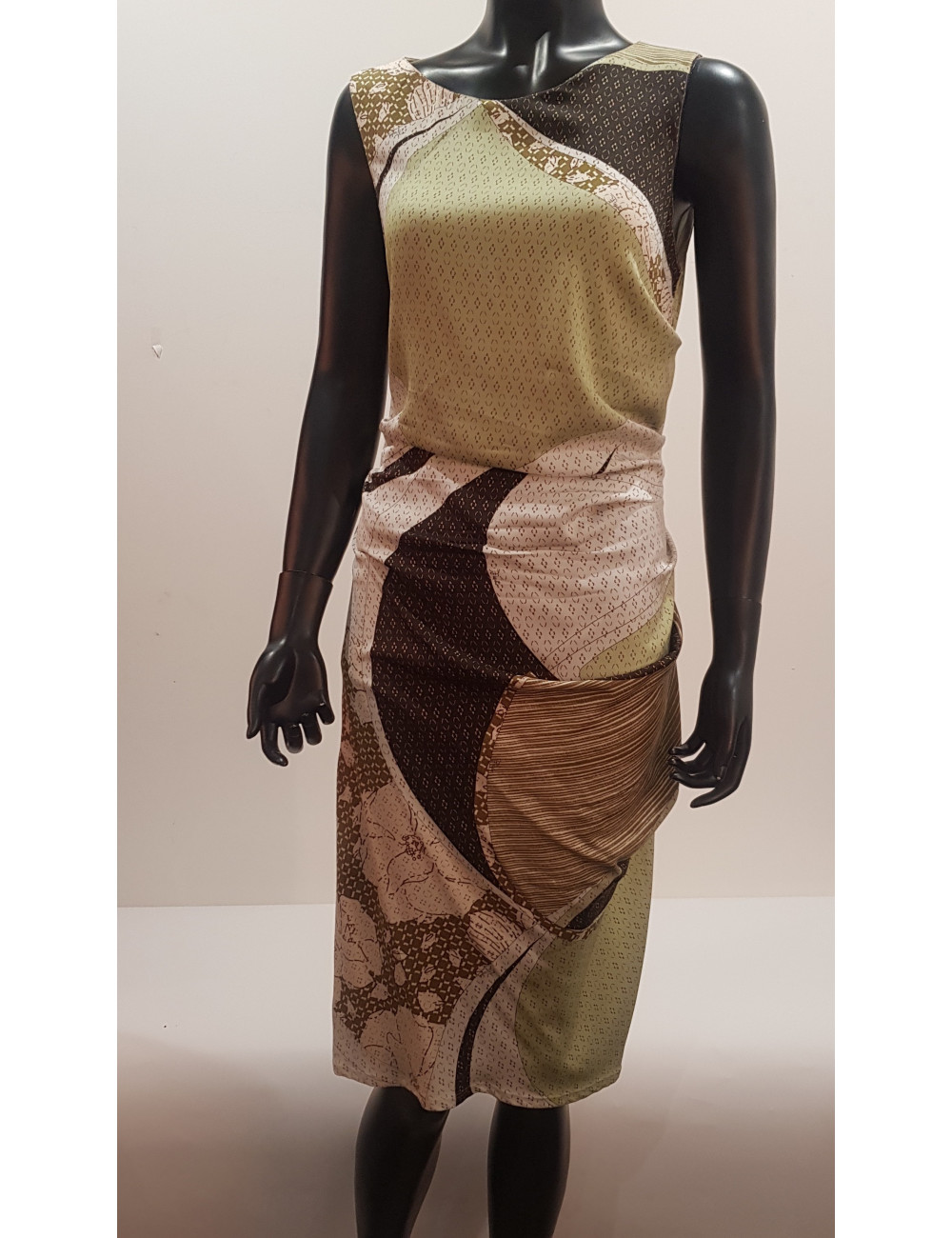 Robe EMILIO PUCCI T 40 FR en soie à motifs vert