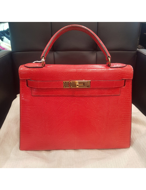 Kelly lezard HERMES ROUGE