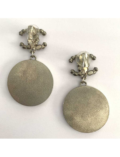 CHANEL clips ronds pendants CC