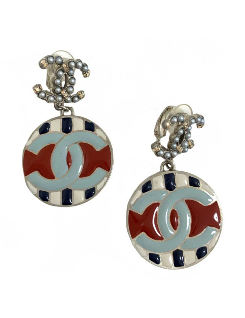 CHANEL clips ronds pendants CC