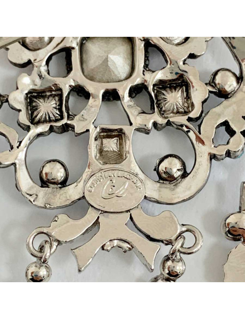 CHRISTIAN LACROIX Broche argent et strass
