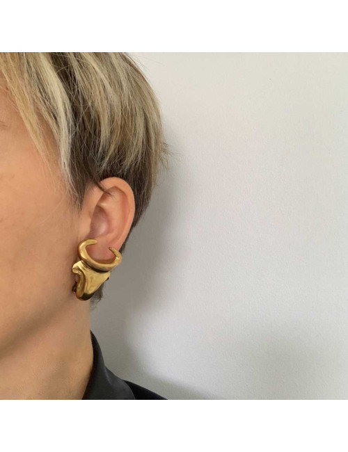 Boucles d'oreille vintage tete de taureau C LACROIX