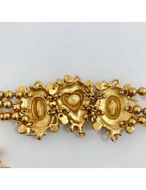 CHRISTIAN LACROIX Collier Ras de cou doré et strass