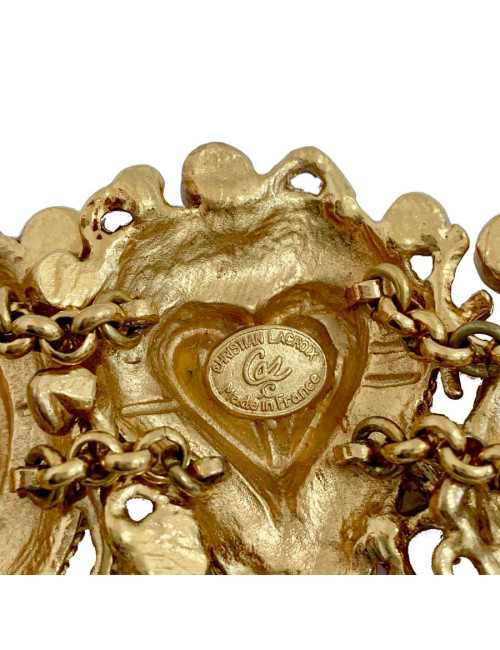 CHRISTIAN LACROIX Collier Ras de cou doré et strass