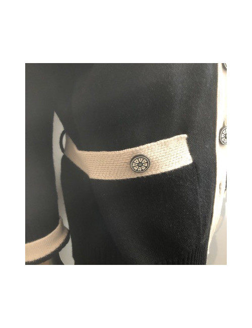 Gilet long CHANEL bicolore T42