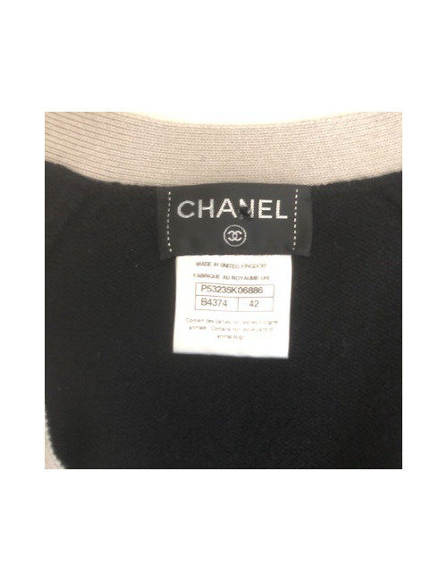 Gilet long CHANEL bicolore T42
