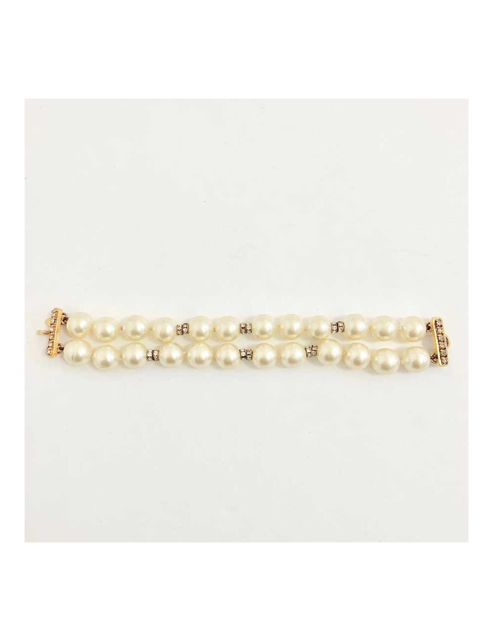 Bracelet perles CHANEL double rangs