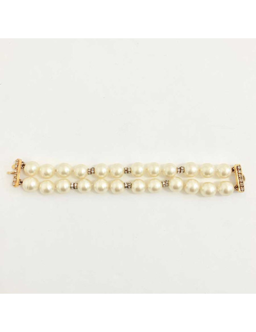 Bracelet perles CHANEL double rangs