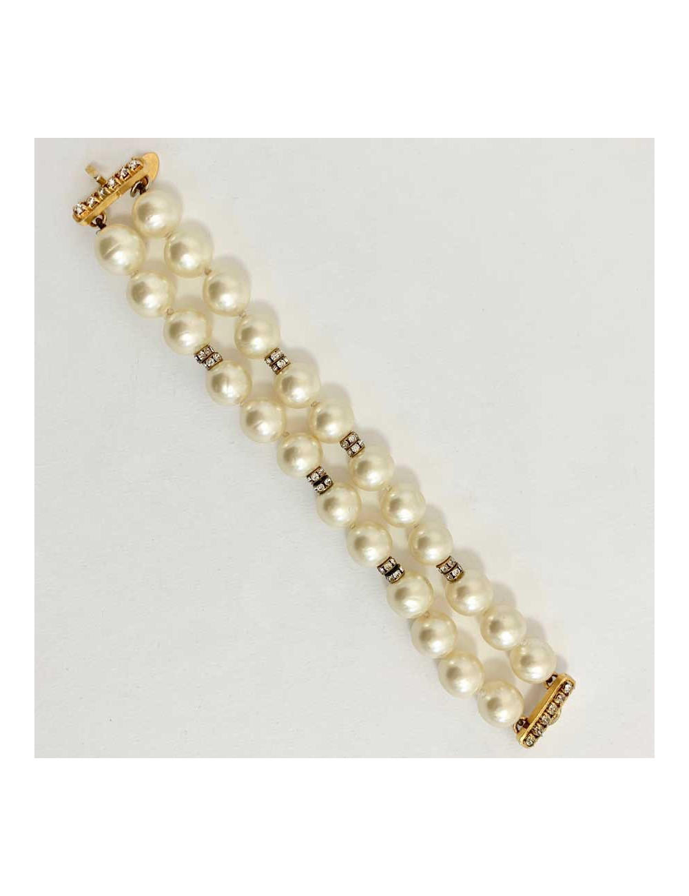 Bracelet perles CHANEL double rangs
