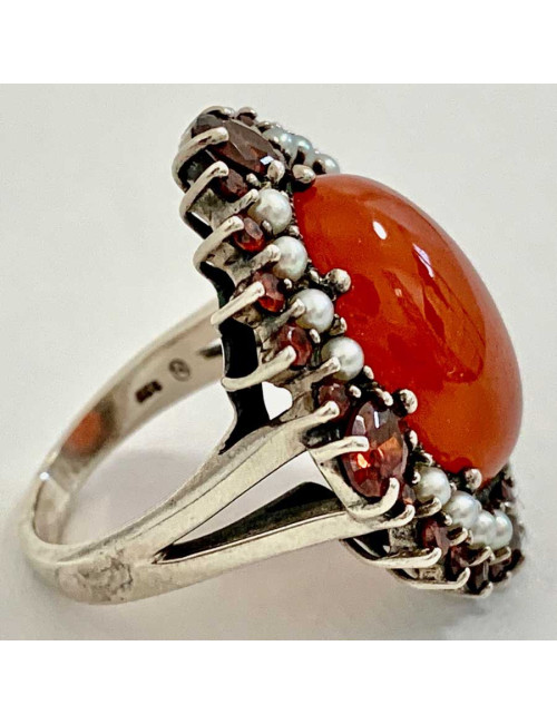 Antique orange cornelian ring