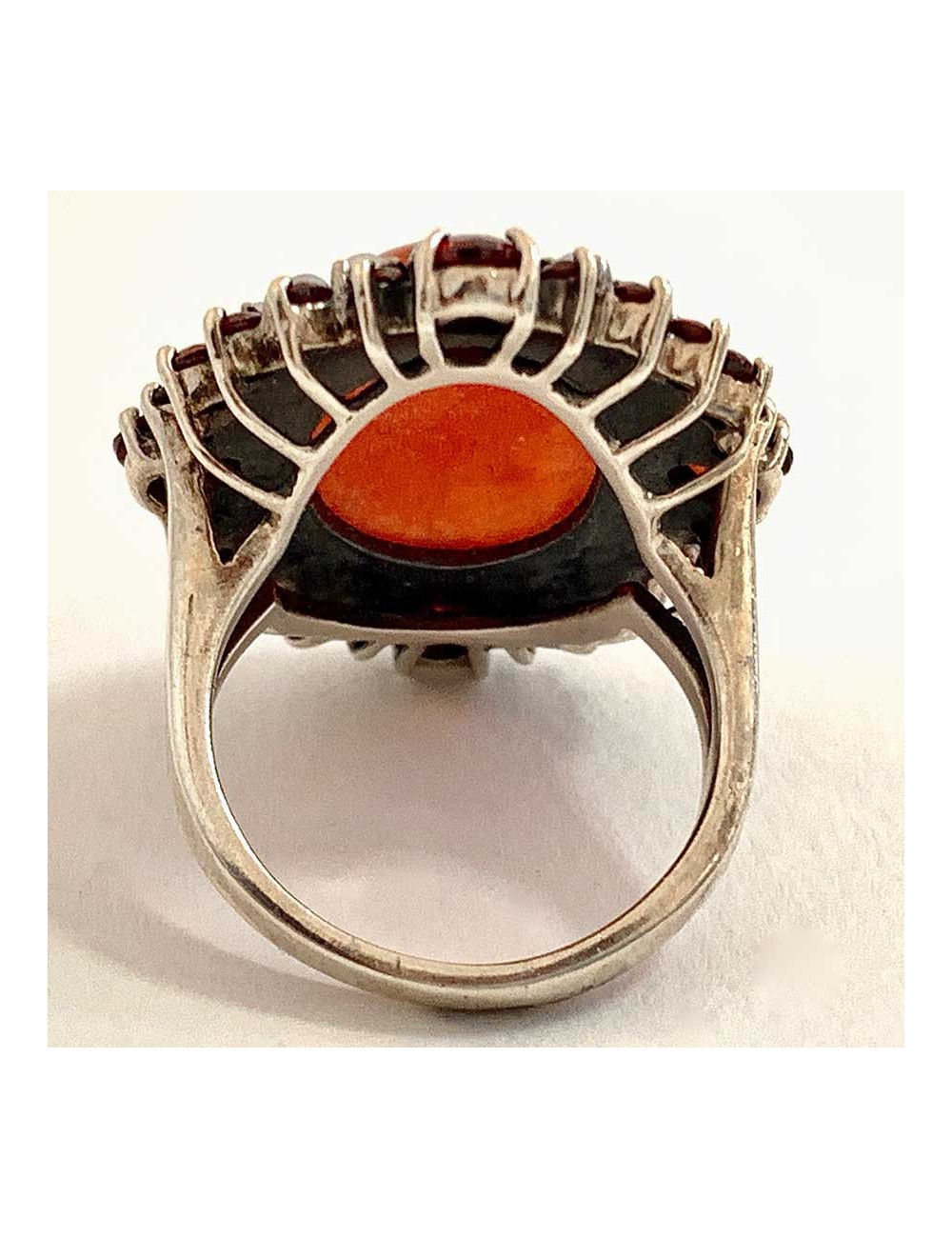 Bague cornaline ancienne ovale