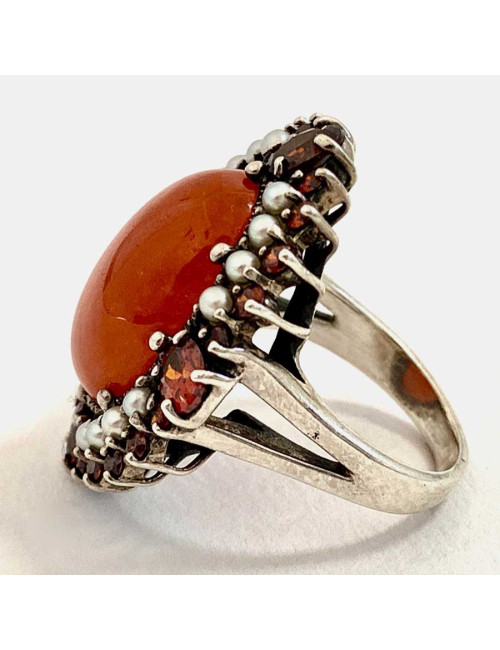 Antique orange cornelian ring