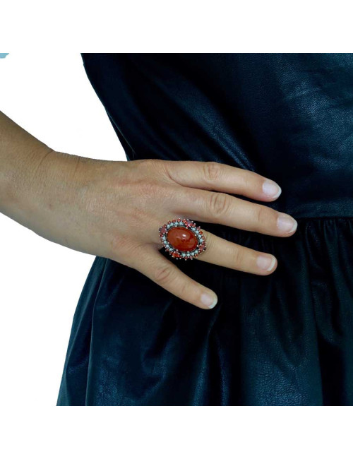 Antique orange cornelian ring