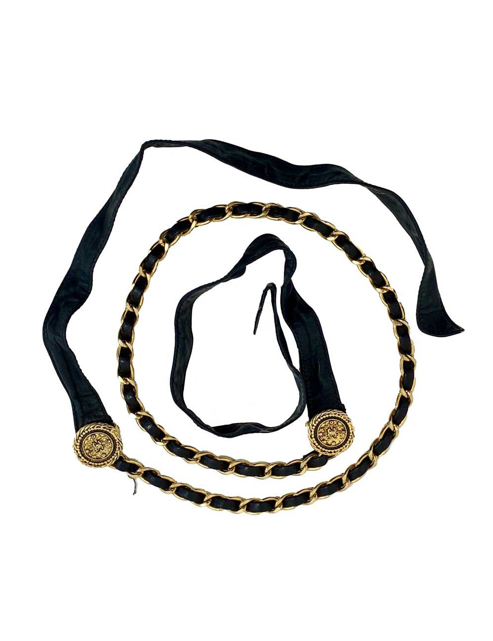 Ceinture vintage CHANEL chaine et cuir