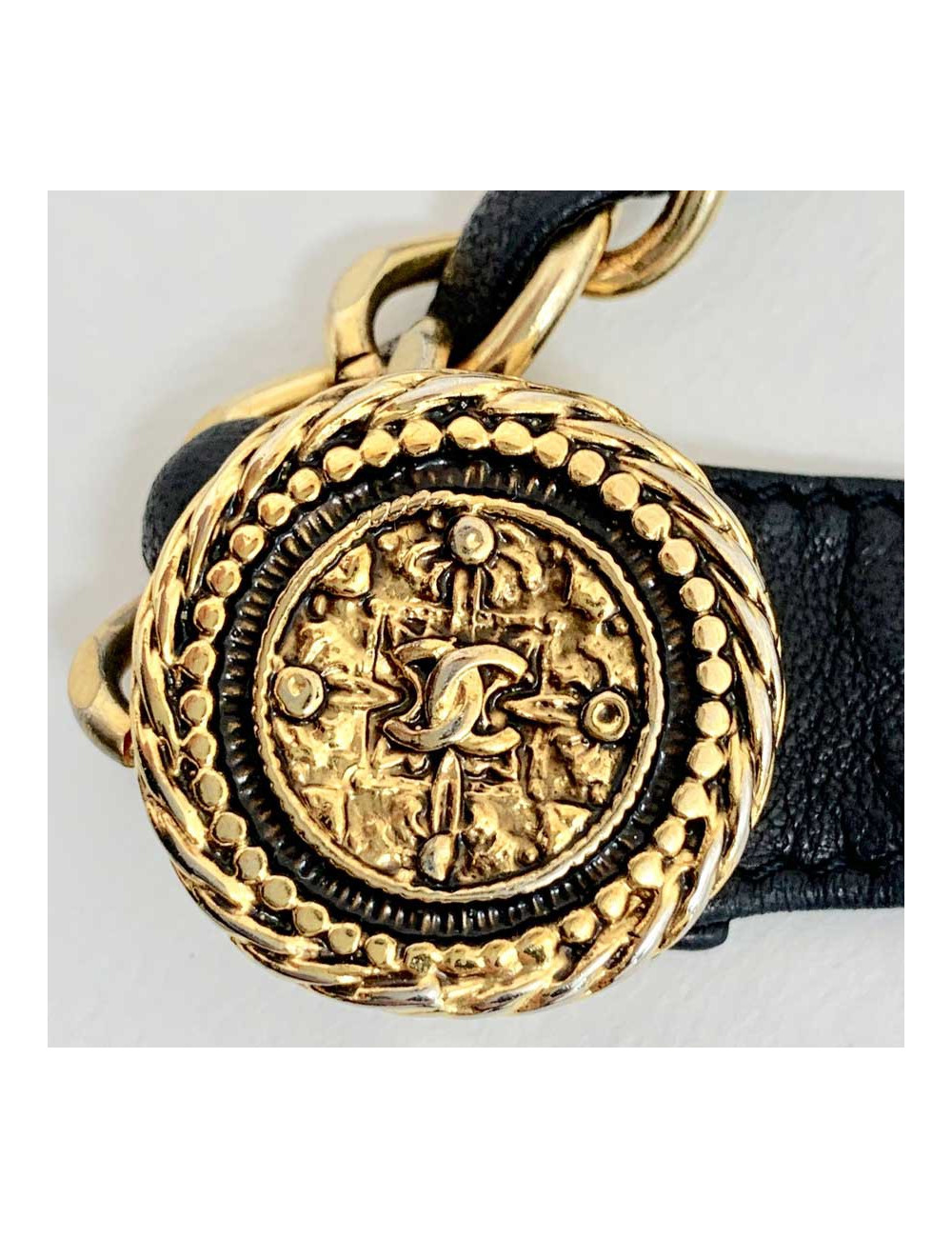 Ceinture vintage CHANEL chaine et cuir