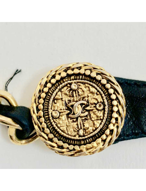 Ceinture vintage CHANEL chaine et cuir
