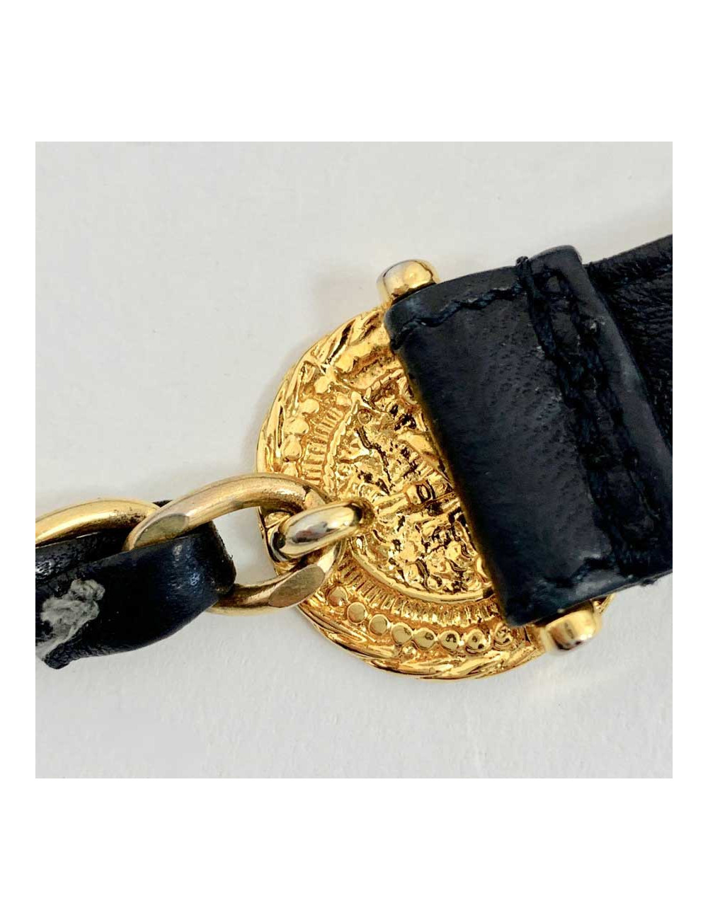 Ceinture vintage CHANEL chaine et cuir