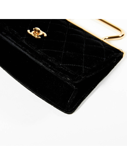 Sac du soir CHANEL Couture velours de soie noir