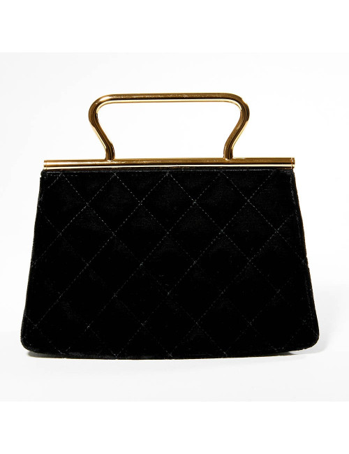 Mini sac CHANEL Couture velours de soie noir