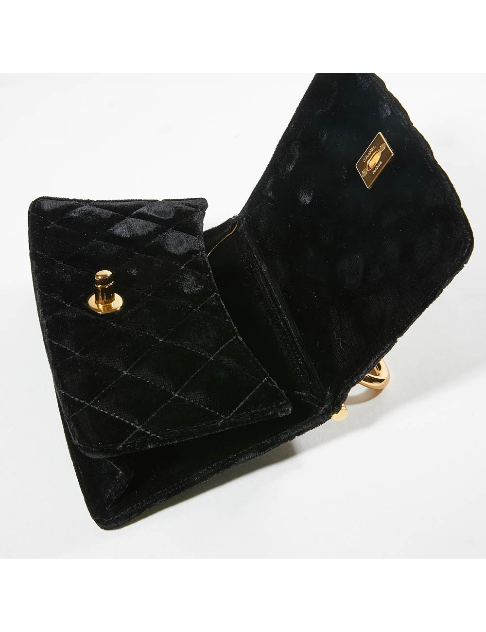 Sac du soir CHANEL Couture velours de soie noir