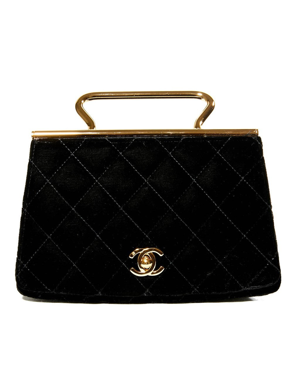 Sac du soir CHANEL Couture velours de soie noir
