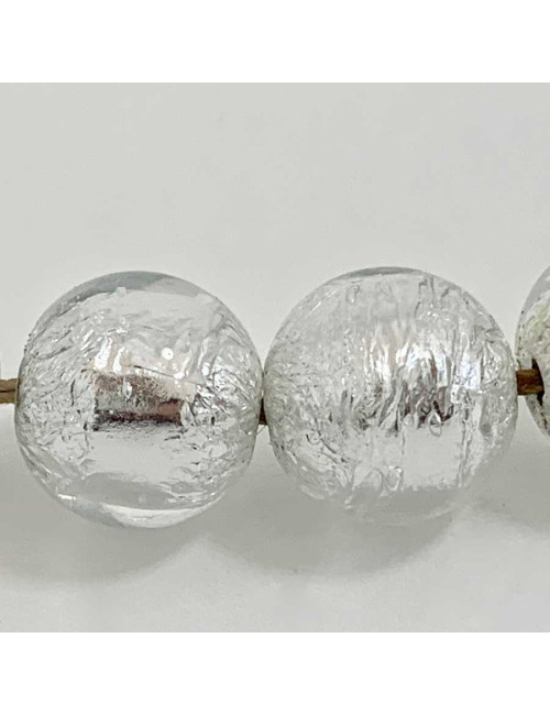 CHANEL molten glass beads and silver leaf insert necklace