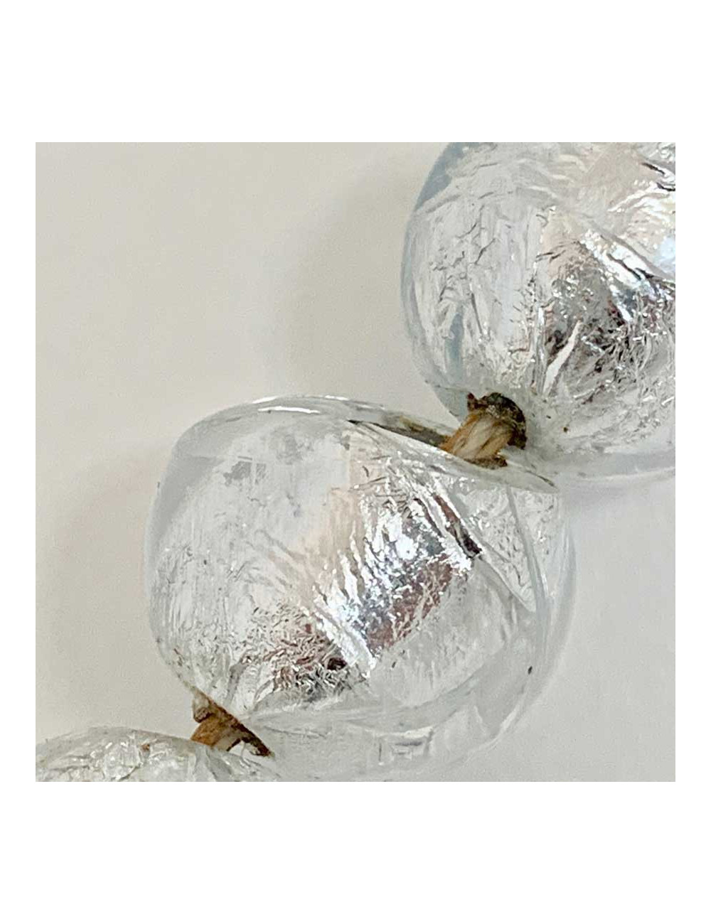 CHANEL molten glass beads and silver leaf insert necklace