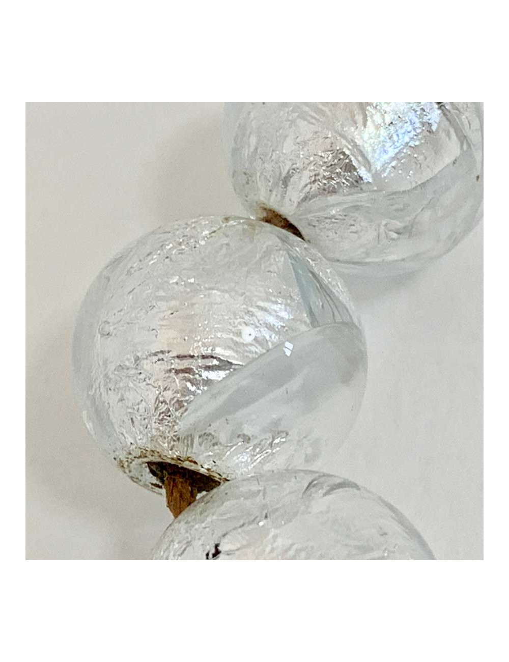 CHANEL molten glass beads and silver leaf insert necklace