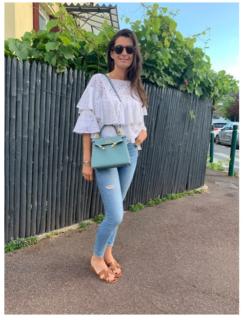 Sac Kelly 25 HERMES togo ciel bandoulière