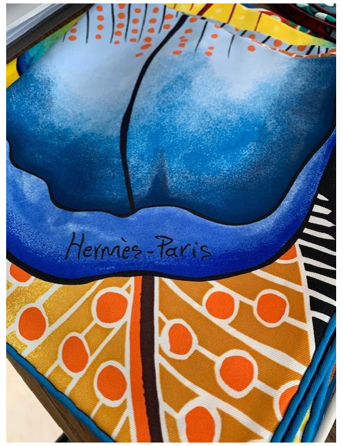 Carré HERMES Baobab Cat 100% soie