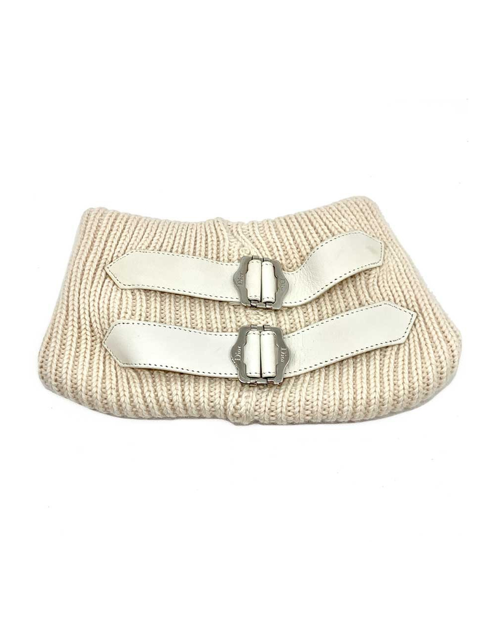 CHRISTIAN DIOR off-white cashmere neck warmer