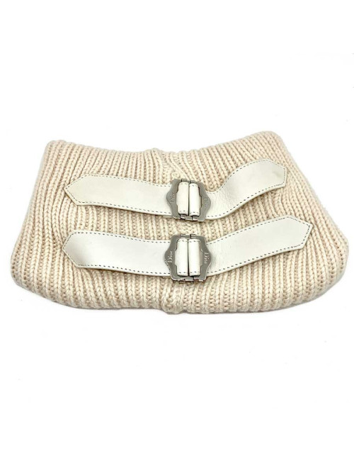 CHRISTIAN DIOR off-white cashmere neck warmer