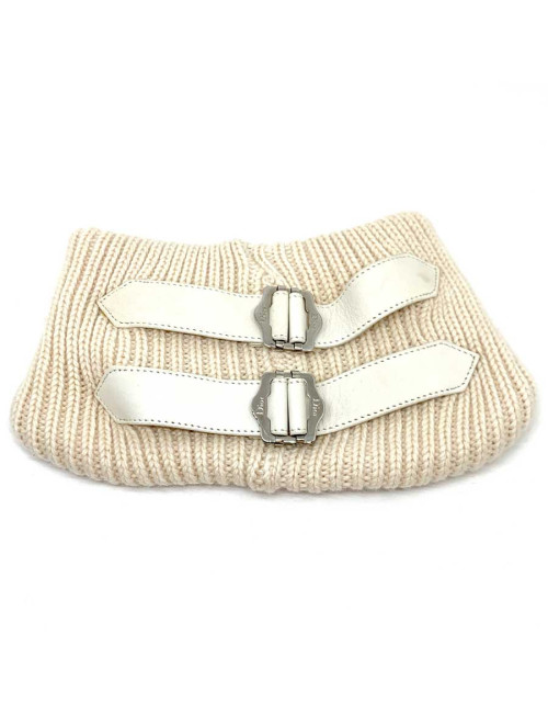 CHRISTIAN DIOR off-white cashmere neck warmer