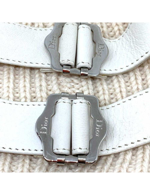 CHRISTIAN DIOR off-white cashmere neck warmer